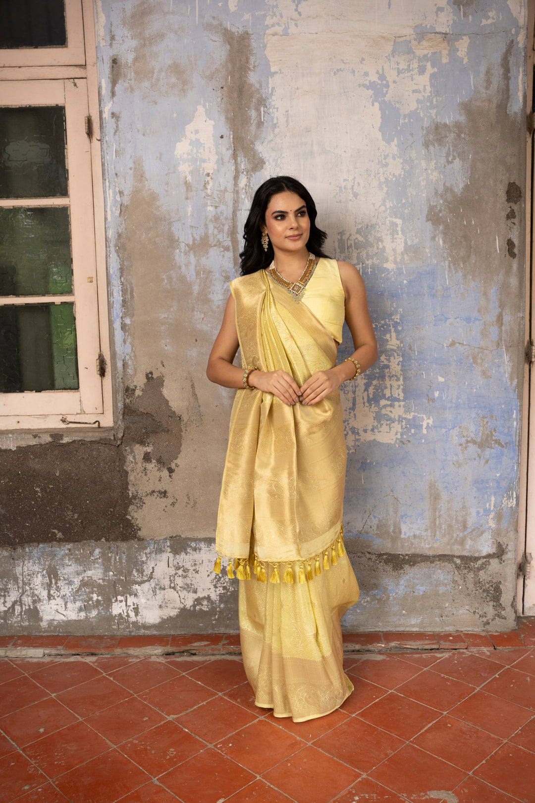 Elegant Crape Yellow Saree