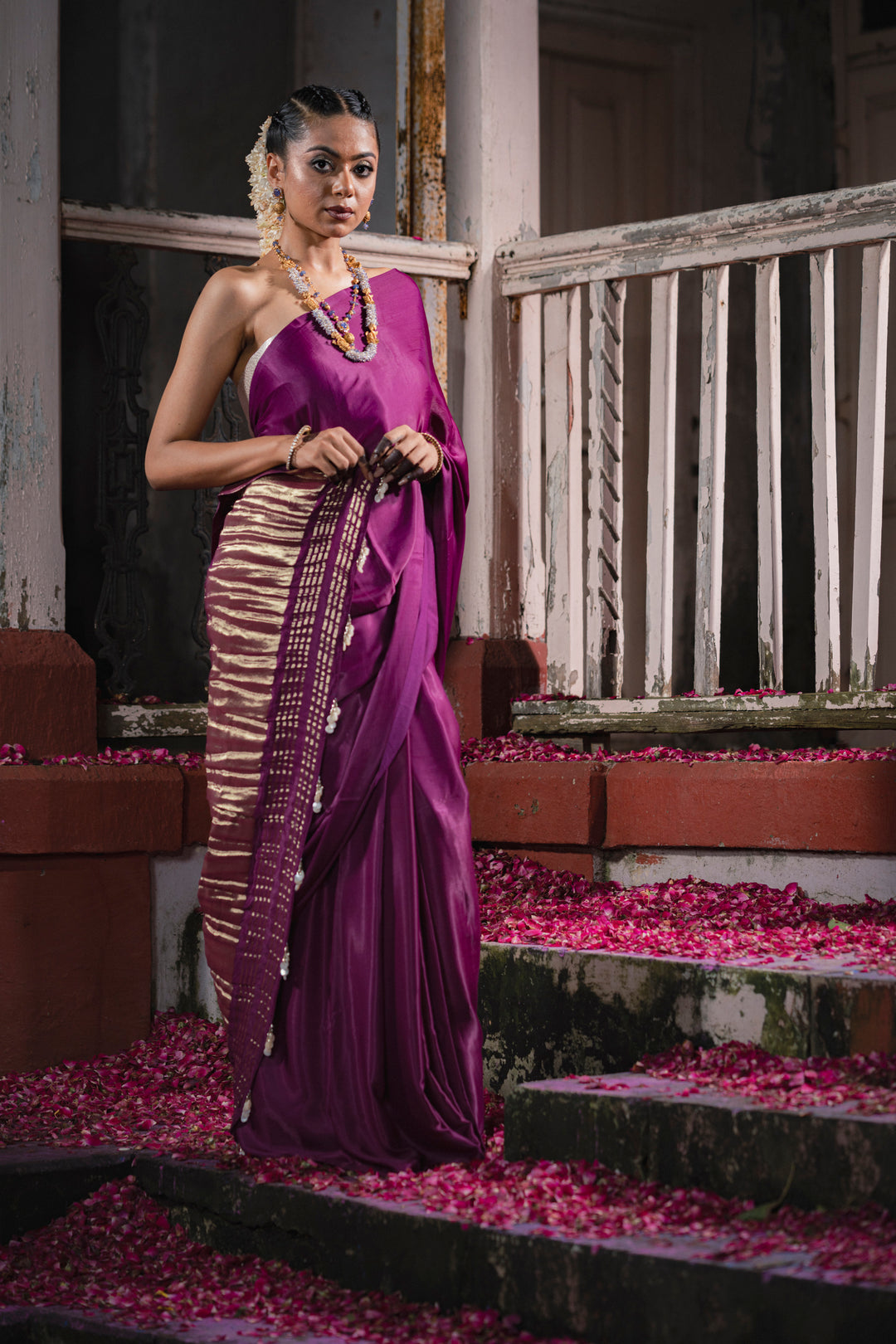 Luxurious Wine Gaji Silk Saree with Lagdi Patta Pallu