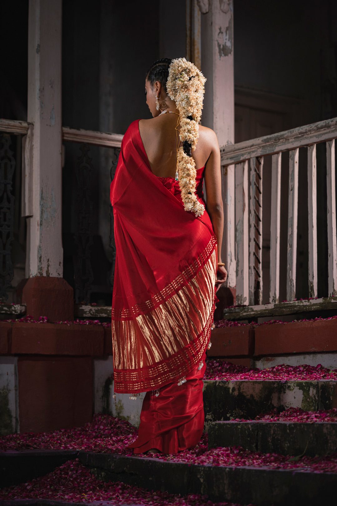 Luxurious Red Gaji Silk Saree with Lagdi Patta Pallu